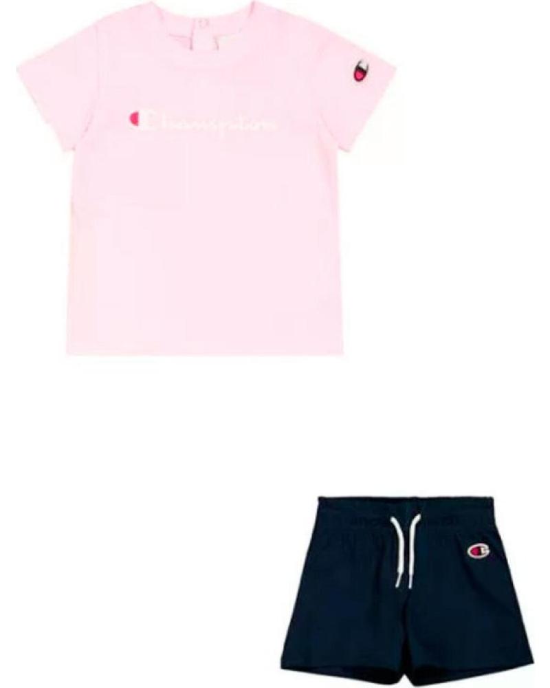 CHAMPION CONJUNTO BEBÉ NIÑA PS195 ROSA Y AZUL MARINO PS195