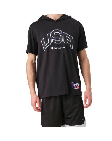 T-shirts-pour-hommes-CHAMPION-CAMISETA-HOMBRE-CON-CAPUCHA-219749-KK001-NBK-NEGRO