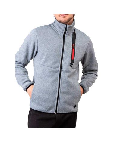 ALPHADVENTURE PULER GREY FLEECE JACKET WITH ZIPPER GRIS