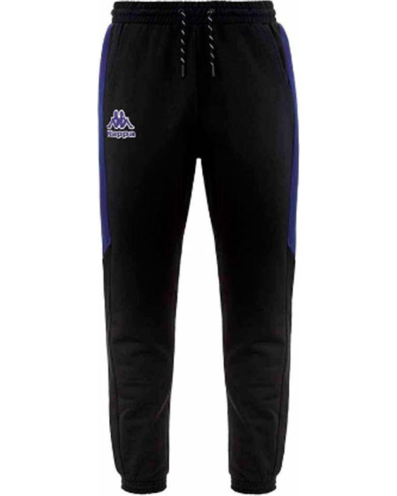 PANTALÓN DEPORTIVO KAPPA FREGO NEGRO CON LOGO AZUL ROYAL NEGRO