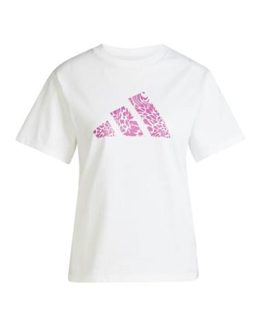 ADIDAS W C CAMO TEE JN9107 CAMISETA BLANCA CON LOGO ROSA CAMUFLAJE BLANCO