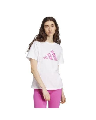 ADIDAS W C CAMO TEE JN9107 CAMISETA BLANCA CON LOGO ROSA CAMUFLAJE BLANCO