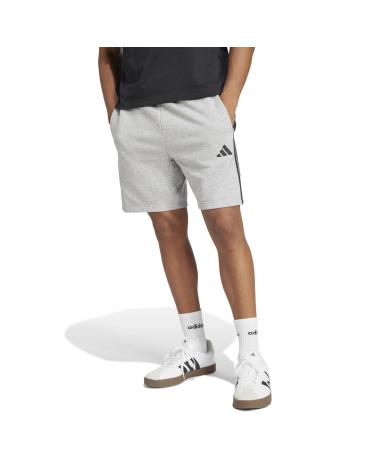 ADIDAS ESSENTIALS SHORTS JE6419 GREY WITH BLACK STRIPES MULTICOLOR