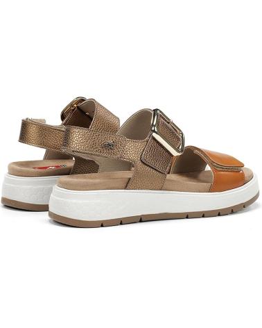 FLUCHOS SANDALIA CASUAL DE PIEL CON SUELA DE GOMA CUERO BRONCE
