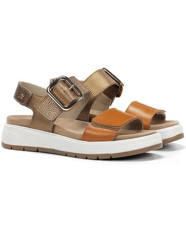 FLUCHOS SANDALIA CASUAL DE PIEL CON SUELA DE GOMA CUERO BRONCE
