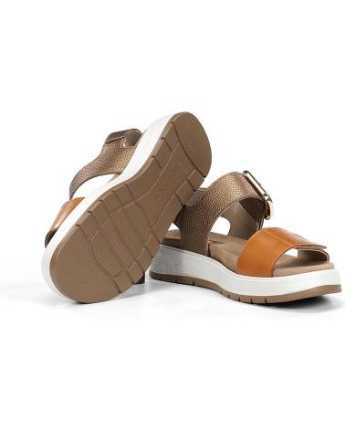 FLUCHOS SANDALIA CASUAL DE PIEL CON SUELA DE GOMA CUERO BRONCE
