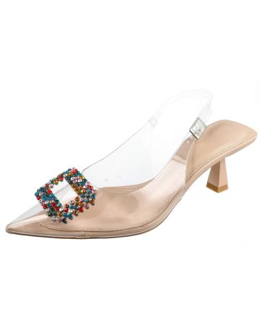L&R SHOES LR SHOES HE-5063 ZAPATOS JOYA TRANSPAR NUDE