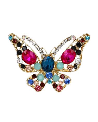 BROCHE MARIPOSA L&R SHOES MD1017 MULTICOLOR CON GEMAS MULTICOLOR