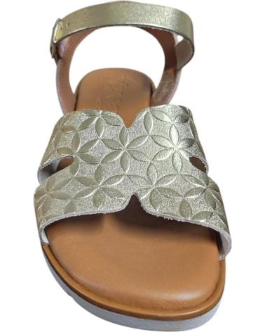 MAWEN SANDALIA DE PIEL NATURAL CON CUNA BAJA Y HEBILLA AJUSTABLE PLATEADO