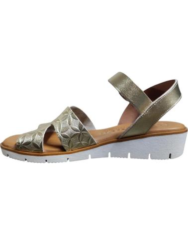 MAWEN SANDALIA DE PIEL NATURAL CON CUNA BAJA Y HEBILLA AJUSTABLE PLATEADO