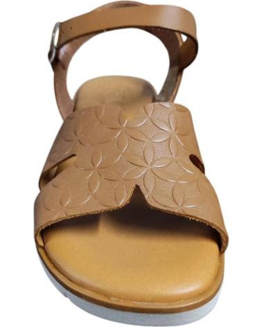 MAWEN SANDALIA DE PIEL NATURAL CON CUNA BAJA Y HEBILLA AJUSTABLE MARRóN