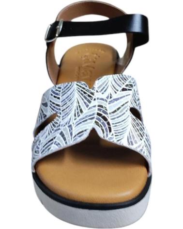 MAWEN SANDALIA CON CUNA MEDIA PIEL NATURAL Y HEBILLA AJUSTABLE NEGRO