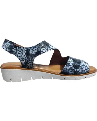 MAWEN SANDALIA EN PIEL NATURAL CON CUNA BAJA Y PLANTA DE GEL AZUL