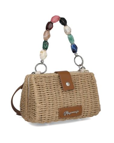 BOLSO MARIA MARE MDPALMY MARRÓN CON DETALLES DE CUENTAS CUERO
