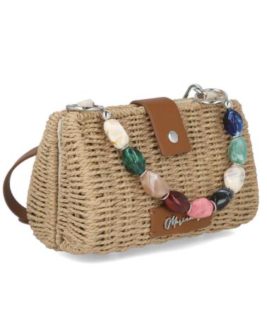 BOLSO MARIA MARE MDPALMY MARRÓN CON DETALLES DE CUENTAS CUERO