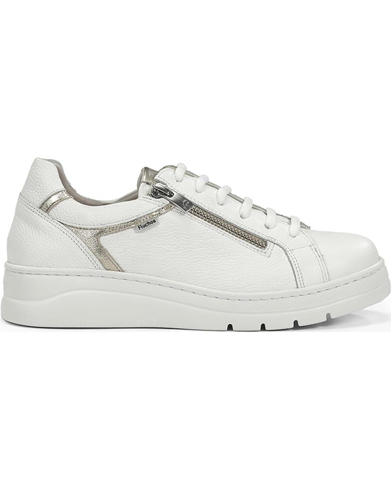 FLUCHOS DEPORTIVAS DE MUJER F2204 POMPAS BLANCOPLATINO