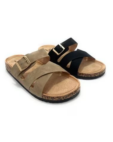 CHIC VISION BIOS CONFORT SANDALEN RIEMEN SCHNALLE KORK RELAX SCHWARZ NEGRO