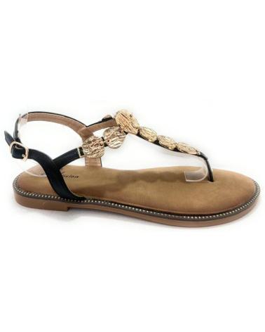 CHIC VISION SANDALIAS ROMANAS DEDO ETNICAS MONEDAS P NEGRO