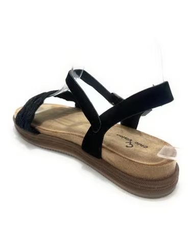 DUENDY SANDALIAS CONFORT CON HEBILLA Y PLANTA RELAX NEGRO