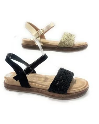 DUENDY SANDALIAS CONFORT CON HEBILLA Y PLANTA RELAX NEGRO