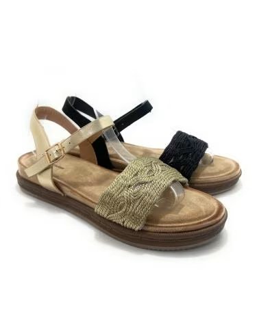 DUENDY SANDALIAS CONFORT CON HEBILLA Y PLANTA RELAX NEGRO