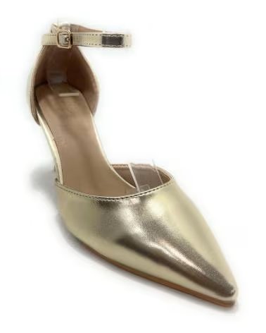 DUENDY ZAPATO DE VESTIR CON TACÓN Y CIERRE AL TOBILLO AMARILLO
