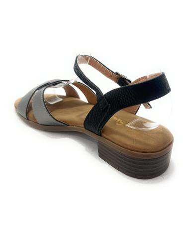 Inizio-CHIC-VISION-SANDALIAS-ENLAZADA-TACON-BAJO-HEBILLA-CO-NEGRO