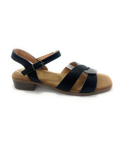 Inizio-CHIC-VISION-SANDALIAS-ENLAZADA-TACON-BAJO-HEBILLA-CO-NEGRO