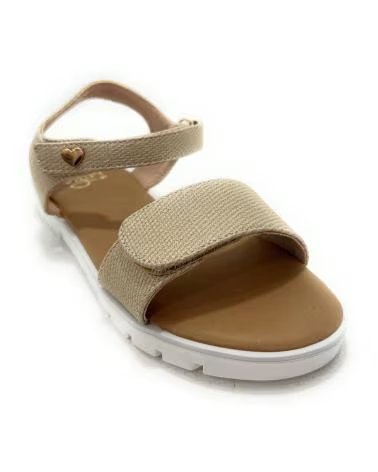 BUBBLE BOBBLE SANDALIA NINA PEGUE TEJIDO CORAZON VESTI AMARILLO
