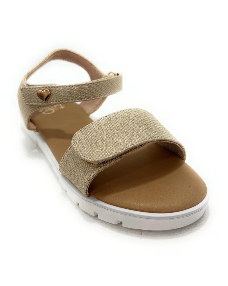 BUBBLE BOBBLE SANDALIA NINA PEGUE TEJIDO CORAZON VESTI AMARILLO