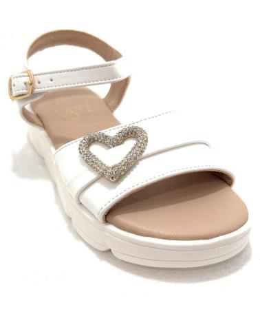 BUBBLE BOBBLE SANDALIAS NINA HEBILLA CORAZON VESTIR BLANCO