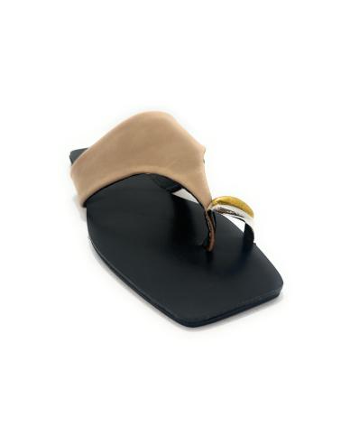 Inizio-BUONAROTTI-ZUECOS-PLANOS-DEDO-ADORNOS-BEIGE