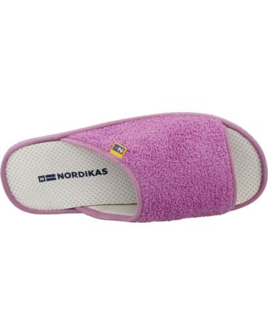 NORDIKAS ZAPATILLAS HOGAR MUJER MODELO RIZO COLOR VIOLETA MALVA