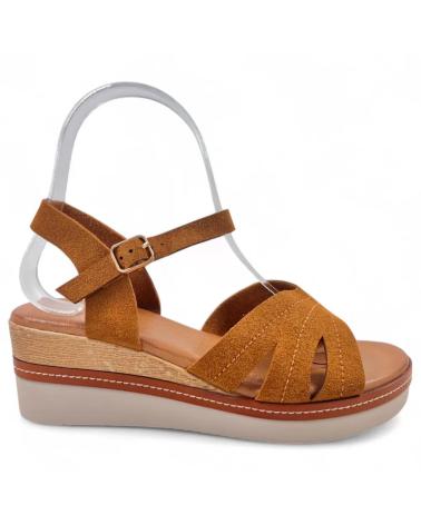 TIMBOS SANDALIA CUNA COMODA DE MUJER CAMEL Y KAKI 261L589 NEGRO