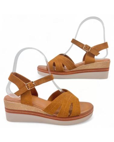 TIMBOS SANDALIA CUNA COMODA DE MUJER CAMEL Y KAKI 261L589 NEGRO