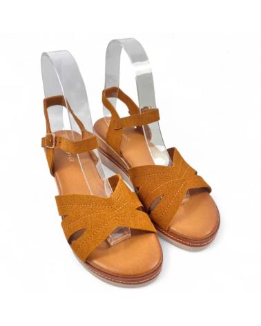 TIMBOS SANDALIA CUNA COMODA DE MUJER CAMEL Y KAKI 261L589 NEGRO