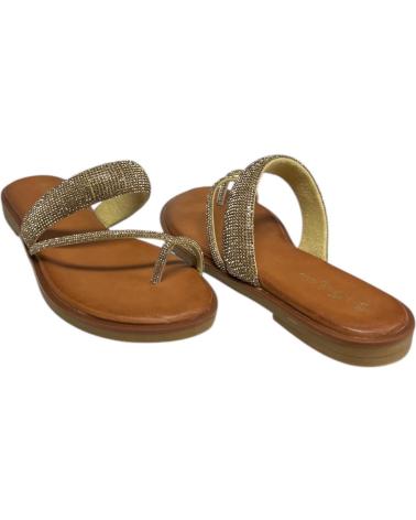 CALZADOMANIA SANDALIA PLANA BRILLO ORO
