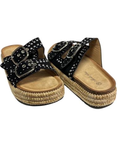 CALZADOMANIA SANDALIA BIO TACHAS NEGRO