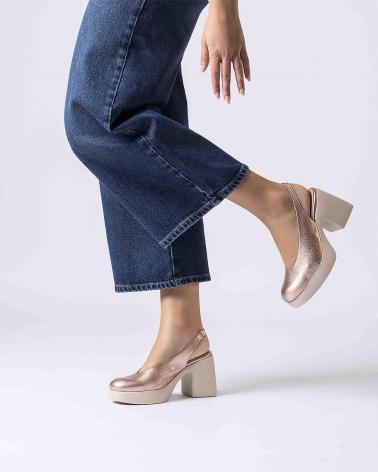 WONDERS ZAPATO DESTALONADO CON TACON NAIMA H-4970 RAME