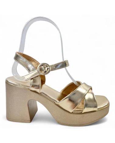 TIMBOS SANDALIA TACON FIESTA BEIGE Y ORO 261L582 NEGRO