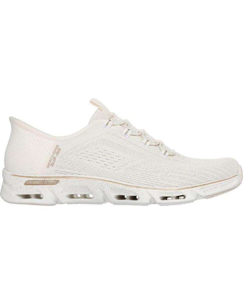 Sportivo-De-Mujer-SKECHERS-104610-ZAPATILLAS-CASUAL-DE-MUJER-SLIP-BLANCO-Y-ORO
