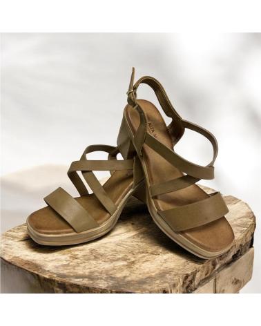 CALZADOMANIA SANDALIA TIRA TACON MADERA TAUPE