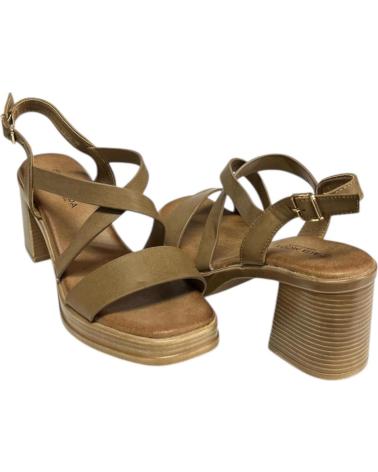 CALZADOMANIA SANDALIA TIRA TACON MADERA TAUPE
