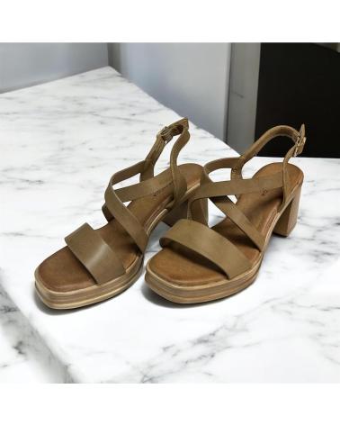 CALZADOMANIA SANDALIA TIRA TACON MADERA TAUPE