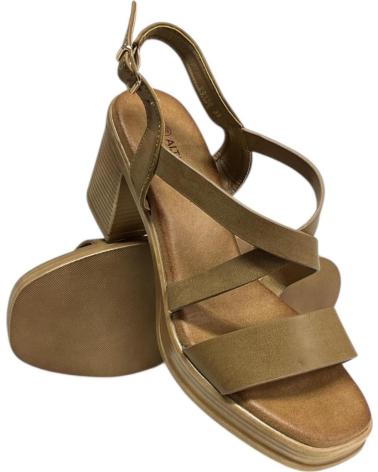 CALZADOMANIA SANDALIA TIRA TACON MADERA TAUPE