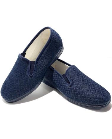 CALZADOMANIA ZAPATILLA REJILLA DOBLE ELASTICO MARINO
