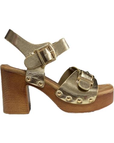 CALZADOMANIA SANDALIA HEBILLA T MADERA ORO