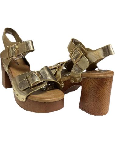 CALZADOMANIA SANDALIA HEBILLA T MADERA ORO