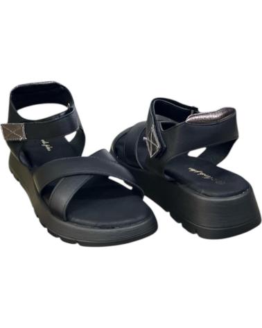 CALZADOMANIA SANDALIA CRUZADA VELCRO NEGRO