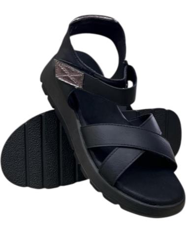 CALZADOMANIA SANDALIA CRUZADA VELCRO NEGRO